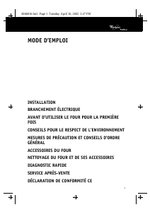 Mode d’emploi Whirlpool AKZ 378 IX Four