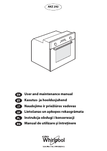 Manual Whirlpool AKZ 292/IX Oven