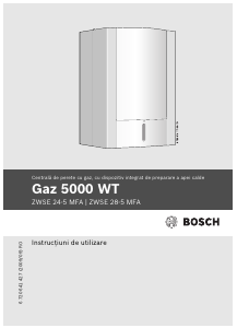Manual Bosch ZWSE 24-5 MFA Gax 5000 WT Boiler pe gaz
