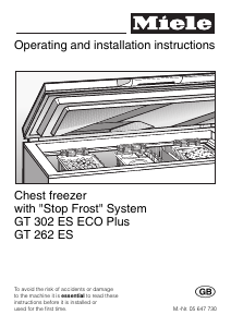 Bruksanvisning Miele GT 262 ES Frys