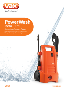 Bruksanvisning Vax VPW1 PowerWash Högtryckstvätt