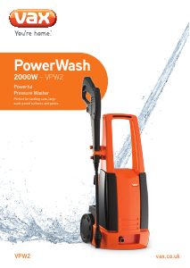 Bruksanvisning Vax VPW2 PowerWash Högtryckstvätt