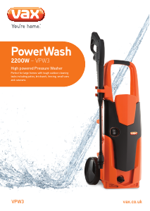 Bruksanvisning Vax VPW3 PowerWash Högtryckstvätt