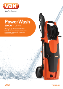 Bruksanvisning Vax VPW4 PowerWash Högtryckstvätt