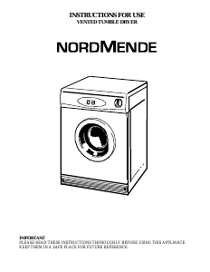 Bruksanvisning Nordmende TDV71NMSL Torktumlare