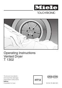 Bruksanvisning Miele T 1302 Torktumlare