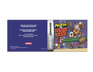 Handleiding Nintendo GameBoy Advance Mario vs. Donkey Kong