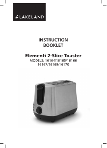 Manual Lakeland 16165 Elementi Toaster