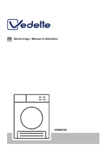 Mode d’emploi Vedette VDM8CW Sèche-linge