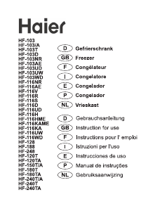 Manual de uso Haier HF-116D Refrigerador
