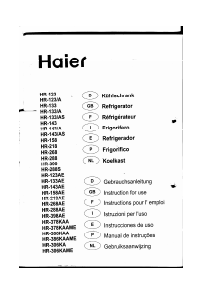 Handleiding Haier HR-218AE Koelkast