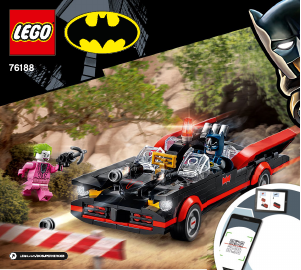 Bruksanvisning Lego set 76188 Super Heroes Batmobile från den klassiska tv-serien Batman