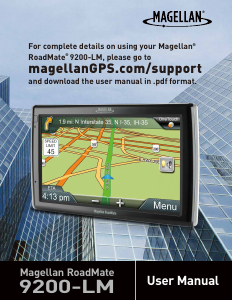 Handleiding Magellan RoadMate 9200-LM Navigatiesysteem