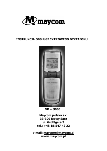 Instrukcja Maycom VR-3000 Dyktafon
