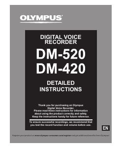 Manual Olympus DM-520 Audio Recorder