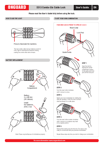 Handleiding OnGuard 5513 Combo Glo Fietsslot
