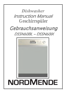 Manual Nordmende DSSN60BL Dishwasher