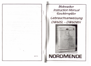 Manual Nordmende DW60WH Dishwasher