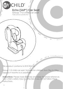 Bruksanvisning MyChild Echo Plus Bilbarnstol