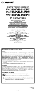 Handleiding Olympus VN-3100PC Audiorecorder