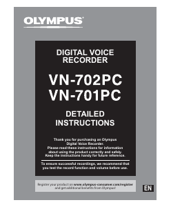 Manual Olympus VN-702PC Audio Recorder