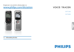 Manuál Philips DVT2000 Voice Tracer Audiozáznamník