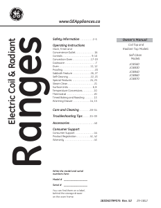 Mode d’emploi GE JCB840SKSS Cuisinière