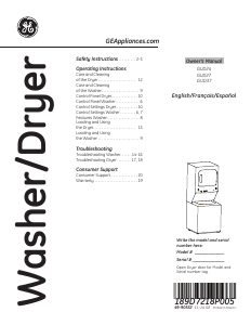 Handleiding GE GUD37ESMMDG Was-droog combinatie