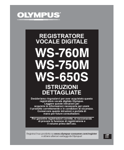 Manuale Olympus WS-750M Registratore vocale
