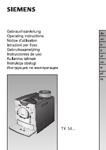 Kullanım kılavuzu Siemens TK54001 Kahve makinesi
