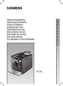 Bedienungsanleitung Siemens TK56001 Kaffeemaschine