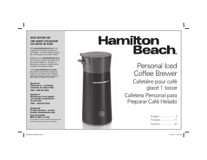 Manual Hamilton Beach 40917 Personal Coffee Machine