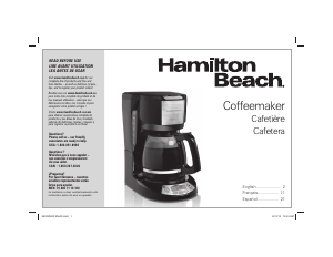 Manual Hamilton Beach 49615 Programmable Clock Coffee Machine