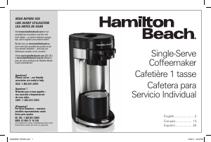 Manual Hamilton Beach 49963 FlexBrew Coffee Machine