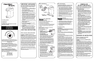 Manual Hamilton Beach 49970 Personal Cu One Coffee Machine