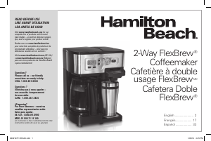 Manual Hamilton Beach 49983FlexBrew Coffee Machine