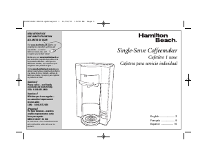 Manual Hamilton Beach 49990Z Stay or Go Coffee Machine