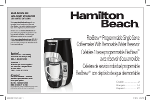Manual de uso Hamilton Beach 49996 FlexBrew Máquina de café