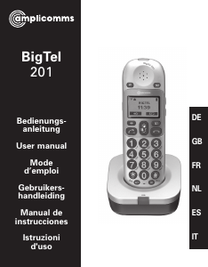 Handleiding Amplicomms BigTel 201 Draadloze telefoon