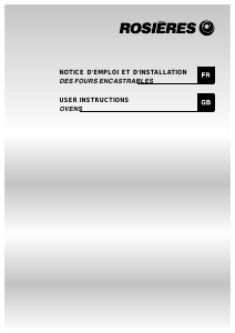 Mode d’emploi Rosières RFR 1164IN Four