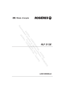 Mode d’emploi Rosières RLF 513E Lave-vaisselle