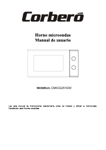 Manual Corberó CMICG251GW Microwave