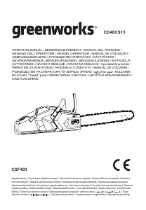Manual de uso Greenworks CD40CS15 Sierra de cadena