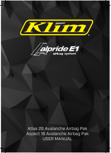 Mode d’emploi Klim Alpride E1 Avalanche airbag