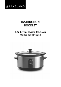 Handleiding Lakeland 12921 Slowcooker