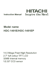 Manual Hitachi HDC-1491E Digital Camera