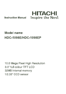Manual Hitachi HDC-1098E Digital Camera