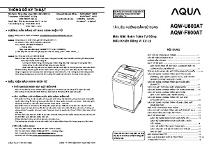 Hướng dẫn sử dụng Aqua AQW-F800AT Máy giặt