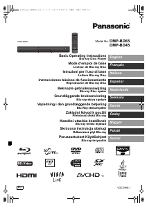 Használati útmutató Panasonic DMP-BD65 Blu-ray lejátszó