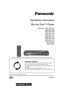 Manual Panasonic DMP-BDT167 Blu-ray Player